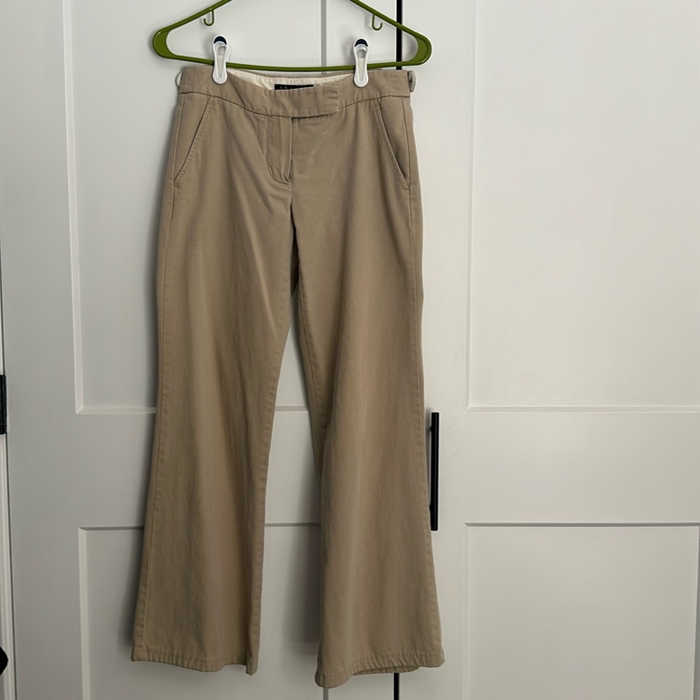 Theory khaki office casual pants with adjustable waist band